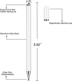 img 1 attached to High Sensitivity Stylus Pens for Touch Screens - Apple iPad Compatible, Capacitive Pencil for Kids and Students - Drawing and Writing on Tablets, Smartphones (White)