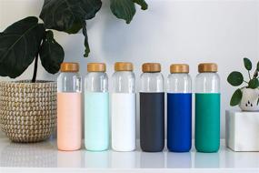 img 1 attached to 🍶 Soma Blush Glass Water Bottle, BPA-Free with Silicone Sleeve, 17oz