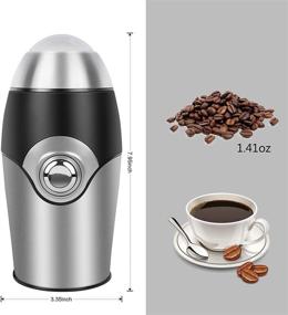 img 1 attached to ☕ Electric Coffee Grinder - Coarse to Fine Grind Settings - Stainless Steel Blade - 200W - Ideal for Coffee Beans, Nuts, Chickpeas, and Spices