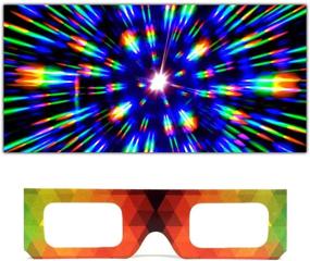 img 1 attached to 🔥 100 Pairs of EEkiiqi Fireworks 3D Glass Rainbow Diffraction Glasses – Enhance Your Fireworks Displays, Holiday Lights, Club, and Concert Lights (100 Packs)