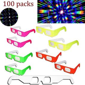 img 2 attached to 🔥 100 Pairs of EEkiiqi Fireworks 3D Glass Rainbow Diffraction Glasses – Enhance Your Fireworks Displays, Holiday Lights, Club, and Concert Lights (100 Packs)