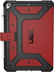 img 3 attached to 📱 URBAN ARMOR GEAR UAG iPad Case 10.2-inch (9th Gen, 2021) & (8th Gen, 2020) - Metropolis Rugged Heavy Duty Protective Cover with Pencil Holder - Magma