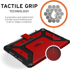 img 1 attached to 📱 URBAN ARMOR GEAR UAG iPad Case 10.2-inch (9th Gen, 2021) & (8th Gen, 2020) - Metropolis Rugged Heavy Duty Protective Cover with Pencil Holder - Magma