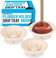 🚽 universal toilet plunger holder drip tray caddy pack of 3 - efficiently organize and dry all plungers, ideal for kitchens and bathrooms logo
