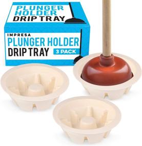 img 4 attached to 🚽 Universal Toilet Plunger Holder Drip Tray Caddy Pack of 3 - Efficiently Organize and Dry All Plungers, Ideal for Kitchens and Bathrooms
