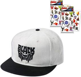 img 3 attached to Black Panther Snapback Hat Bundle for Kids and Teens - Marvel Shop Superhero Hats (Superhero Snapback), 8" - includes Avengers Stickers