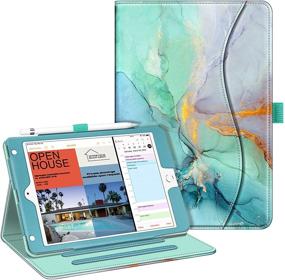 img 4 attached to 📱 Fintie Case for iPad Mini 5 2019 / iPad Mini 4 - Corner Protection Smart Folio Cover - Emerald Marble Design