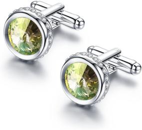 img 2 attached to Запонки Pinannie Austria Crystal Wedding Cufflinks Men's Accessories