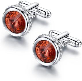 img 1 attached to Запонки Pinannie Austria Crystal Wedding Cufflinks Men's Accessories