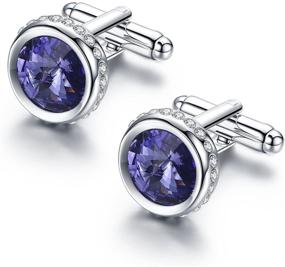 img 4 attached to Запонки Pinannie Austria Crystal Wedding Cufflinks Men's Accessories