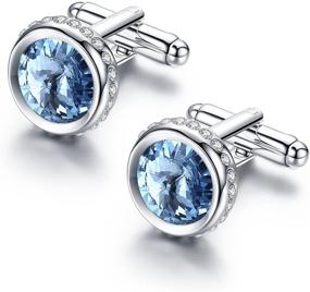 img 3 attached to Запонки Pinannie Austria Crystal Wedding Cufflinks Men's Accessories