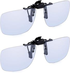 img 3 attached to Enhance Your Digital Experience with 2 Pack Blue Light Clip On Glasses by Read Optics: Anti-Glare, UV Protection, and Easy Attachment!