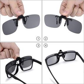 img 1 attached to Enhance Your Digital Experience with 2 Pack Blue Light Clip On Glasses by Read Optics: Anti-Glare, UV Protection, and Easy Attachment!