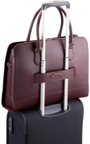 img 1 attached to 👜 Stylish Bordeaux Red Laptop Bag for Women - Su.B.dgn 15.6 Inch Briefcase with Trolley Strap