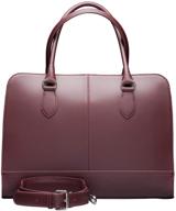 👜 stylish bordeaux red laptop bag for women - su.b.dgn 15.6 inch briefcase with trolley strap logo