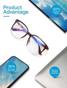 img 2 attached to 👓 CNLO Blue Light Blocking Glasses: Enhance Eye Comfort, Large Frame Computer Eyewear, Reduce Eyestrain, UV Clear Lens Eyeglasses, Lightweight & Stylish for Men/Women (Amber Crystal)