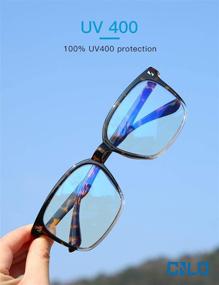 img 1 attached to 👓 CNLO Blue Light Blocking Glasses: Enhance Eye Comfort, Large Frame Computer Eyewear, Reduce Eyestrain, UV Clear Lens Eyeglasses, Lightweight & Stylish for Men/Women (Amber Crystal)