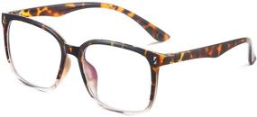 img 4 attached to 👓 CNLO Blue Light Blocking Glasses: Enhance Eye Comfort, Large Frame Computer Eyewear, Reduce Eyestrain, UV Clear Lens Eyeglasses, Lightweight & Stylish for Men/Women (Amber Crystal)