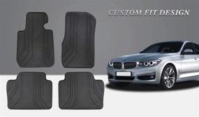 img 1 attached to 🚗 Custom Fit San Auto Car Floor Mat for BMW 3/4 Series F30 F31 F32 F33 F36 2012-2018 - Full Black Rubber Auto Floor Liners Set | All Weather Heavy Duty Odorless