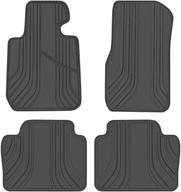 🚗 custom fit san auto car floor mat for bmw 3/4 series f30 f31 f32 f33 f36 2012-2018 - full black rubber auto floor liners set | all weather heavy duty odorless logo