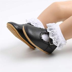 img 2 attached to 👸 T Strap Princess Anti Slip Soft Rubber Girls' Shoes and Flats by BiBeGoi - Enhanced SEO