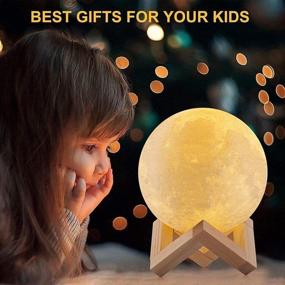 img 2 attached to 🌙 NSL Lighting Moon Lamp - Girls Birthday Gifts and Night Lights for Kids Room, 3D Printed Moon Light for Bedrooms