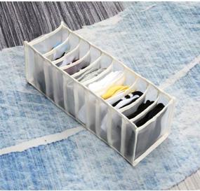 img 1 attached to 📦 Maximize Closet Space with our 3 Pack Underwear Organizer Drawer Divider - Home Foldable Storage Box (White)