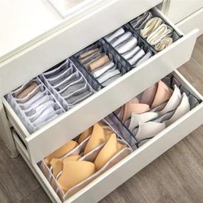 img 3 attached to 📦 Maximize Closet Space with our 3 Pack Underwear Organizer Drawer Divider - Home Foldable Storage Box (White)