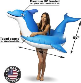 img 2 attached to 🐬 OceanFun Dolphin Pool Float Party Tube - Inflatable Rafts for Adults & Kids