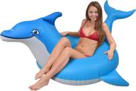 🐬 oceanfun dolphin pool float party tube - inflatable rafts for adults & kids логотип