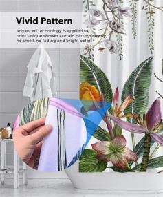 img 2 attached to 🌴 Enhance Your Bathroom Décor with wtisan Tropical Shower Curtain – Waterproof Fabric, 72x72 Inch, Complete with 12 Plastic Hooks!