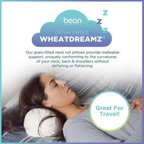 img 3 attached to 🌾 Bean Products Wheatdreamz Neck Roll Organic Millet Pillow - 4" x 12" - Organic Cotton Case - Made in USA
