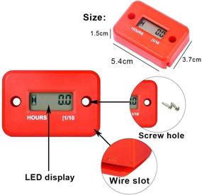 img 3 attached to 🔴 Красный водонепроницаемый LCD-цифровой индукционный счетчик часов и тахометр для морской мотоцикла ATV снегохода, лодки, горнолыжного спуска автомобиля, газонокосилки, газового двигателя генератора - Floor88