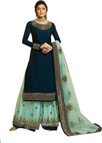 img 2 attached to 👗 Impressive Georgette Pakistani Sharara for XX-Large Indian Pakistani Women - Stunning Women's Clothing