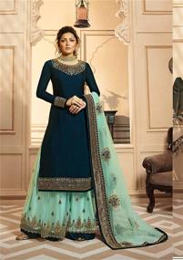 img 1 attached to 👗 Impressive Georgette Pakistani Sharara for XX-Large Indian Pakistani Women - Stunning Women's Clothing