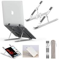 📱 versatile and portable moglion adjustable laptop stand for desk - foldable laptop riser holder with improved aluminum alloy, supports up to 17.3" laptop, 55lbs capacity, 6" rise height logo