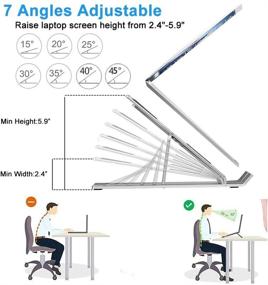 img 3 attached to 📱 Versatile and Portable MOGLION Adjustable Laptop Stand for Desk - Foldable Laptop Riser Holder with Improved Aluminum Alloy, Supports up to 17.3" Laptop, 55lbs Capacity, 6" Rise Height