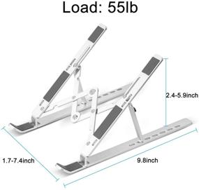 img 1 attached to 📱 Versatile and Portable MOGLION Adjustable Laptop Stand for Desk - Foldable Laptop Riser Holder with Improved Aluminum Alloy, Supports up to 17.3" Laptop, 55lbs Capacity, 6" Rise Height