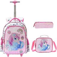 🎒 stylish and practical rolling backpack school bookbag for girls логотип