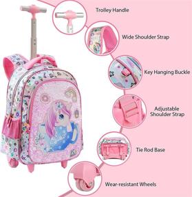 img 2 attached to 🎒 Stylish and Practical Rolling Backpack School Bookbag for Girls