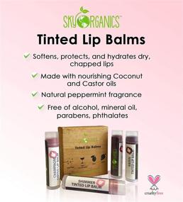 img 2 attached to Sky Organics Tinted Lip Balm: 4 Pack Plum Color - Beeswax, Coconut Oil, Cocoa Butter, Vitamin E - Minty Lip Plumper - Moisturizing Lip Moisturizer for Dry, Chapped Lips - Made in USA