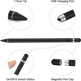 img 3 attached to maylofi Active Stylus Pens for Touch Screens - Rechargeable Digital Stylish Pen Pencil for iPhone/iPad Pro/Mini/Air/Android and More (Black)