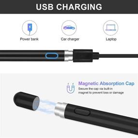 img 2 attached to maylofi Active Stylus Pens for Touch Screens - Rechargeable Digital Stylish Pen Pencil for iPhone/iPad Pro/Mini/Air/Android and More (Black)