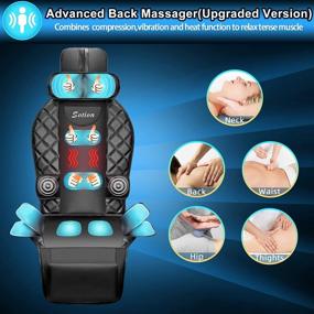 img 3 attached to 🪑 Sotion Back Massager with Heat and Vibrating Massage Chair Pad - Height Adjustable Massage Seat for Home or Office Use, Relieving Stress and Fatigue for Neck, Back, Waist, and Hips