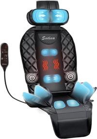 img 4 attached to 🪑 Sotion Back Massager with Heat and Vibrating Massage Chair Pad - Height Adjustable Massage Seat for Home or Office Use, Relieving Stress and Fatigue for Neck, Back, Waist, and Hips