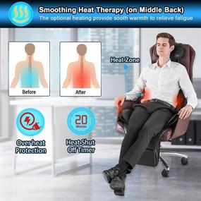 img 2 attached to 🪑 Sotion Back Massager with Heat and Vibrating Massage Chair Pad - Height Adjustable Massage Seat for Home or Office Use, Relieving Stress and Fatigue for Neck, Back, Waist, and Hips