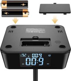 img 2 attached to ⏰ Black Alarm Clock Power Strip with Full Screen LED Display, Touch Lamp & Headphone Stand - Surge Protector with 2 AC Outlets, 4 USB Ports, 6ft Power Cord for Home, Bedroom, Hotel