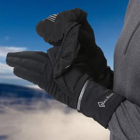 img 2 attached to 🧤 TrailHeads Women's Touchscreen Gloves: Reflective Waterproof Mitten Shell for Running - Black/Reflective