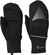 🧤 trailheads women's touchscreen gloves: reflective waterproof mitten shell for running - black/reflective logo