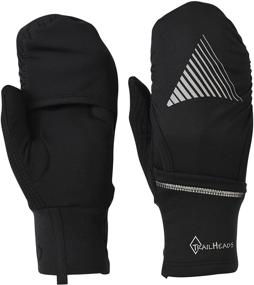 img 4 attached to 🧤 TrailHeads Women's Touchscreen Gloves: Reflective Waterproof Mitten Shell for Running - Black/Reflective